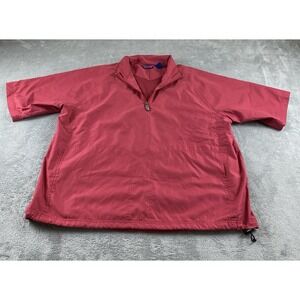 PGA Tour Men's Windbreaker Shirt Coat Pull Over 1/4 Zip L. Red  Outdoors C37
